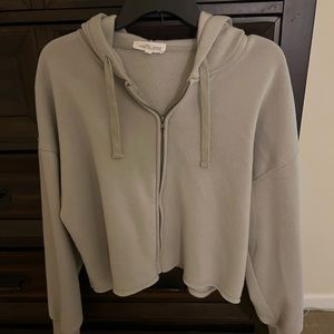 Light army green zip hoodie